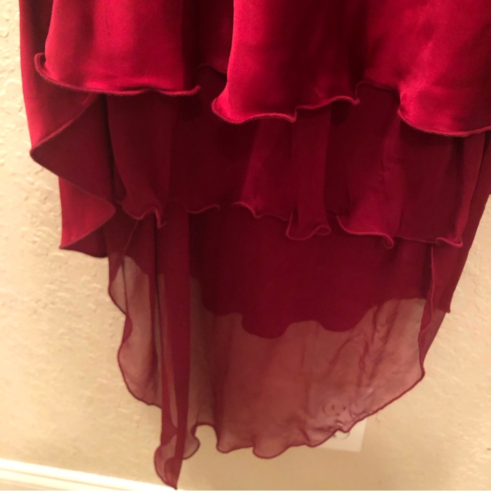 Cache Silk Vintage Dress Red Size 4 - Picture 12 of 15